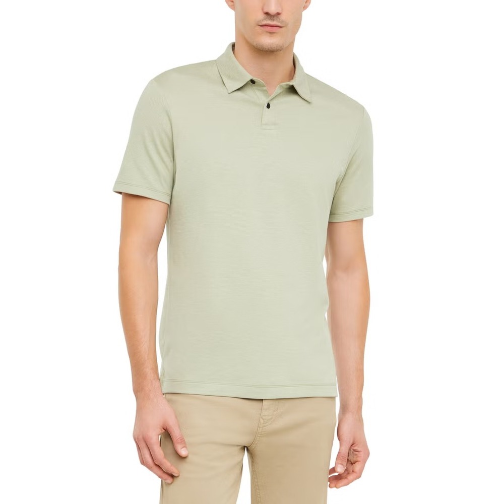 Banana Republic Luxe Polo Men Micro Stripes, Green, Size M, New